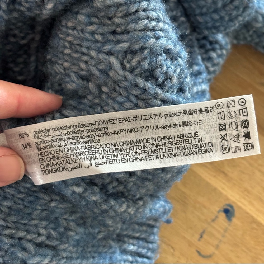 Zara Blue Ruffle Sweater M - Picture 4 of 7